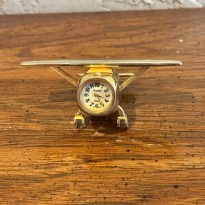 Vintage Gold Xanadu Numerical Desktop Clock Paperweight Decor WORKS